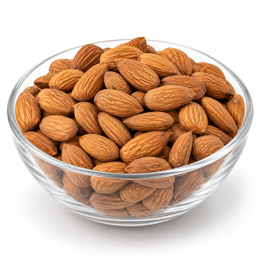 Jan's small almond kernels in a glass bowl