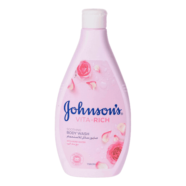 JOHNSONS VITA-RICH ROSE WATER BODY WASH 400ML - Nazar Jan's Supermarket