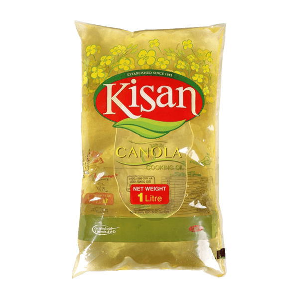 KISAN CANOLA OIL POUCH 1LTR - Nazar Jan's Supermarket