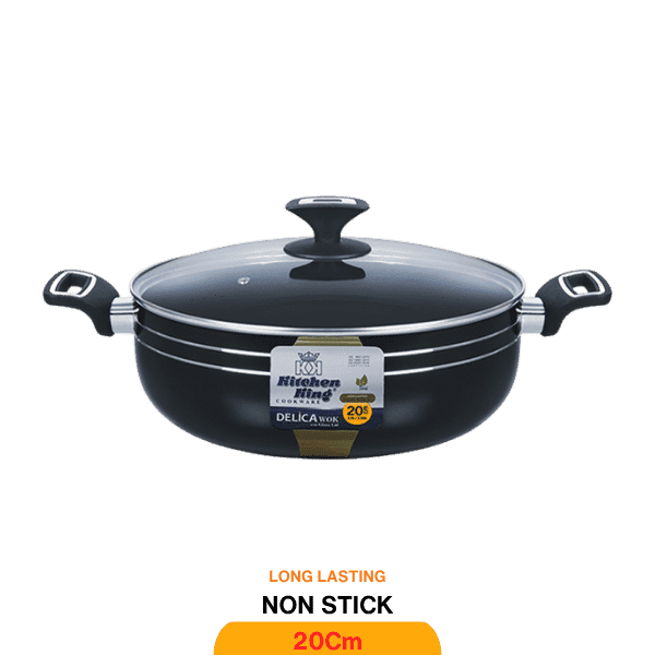 KITCHEN KING DELICA WOK (GLASS LID) 20CM - Nazar Jan's Supermarket