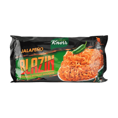 KNORR BLAZIN FLAVORED INSTANT NOODLES JALAPENO 2X1 124G - Nazar Jan's Supermarket