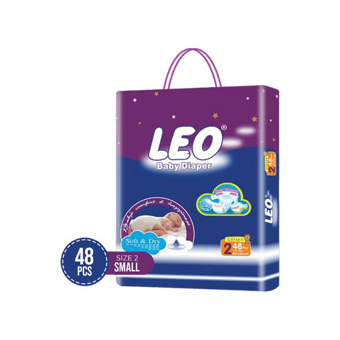 LEO BABY DIAPER SIZE 2 MINI/SMALL 3-6 KG 48PCS - Nazar Jan's Supermarket