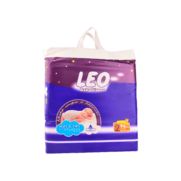 LEO BABY DIAPERS SIZE 2 MINI/SMALL 13-6 KG 96PCS - Nazar Jan's Supermarket