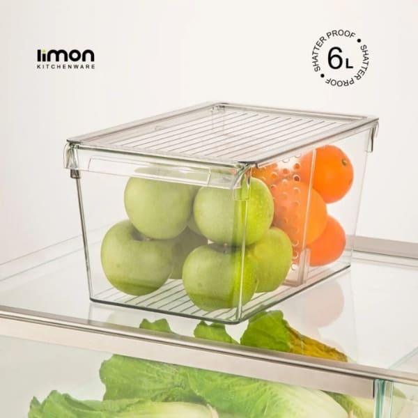 LIMON CLEAR STORAGE ORGANIZER 1 DIVIDER & 2 COMPARTMENT 6LTR - Nazar Jan's Supermarket