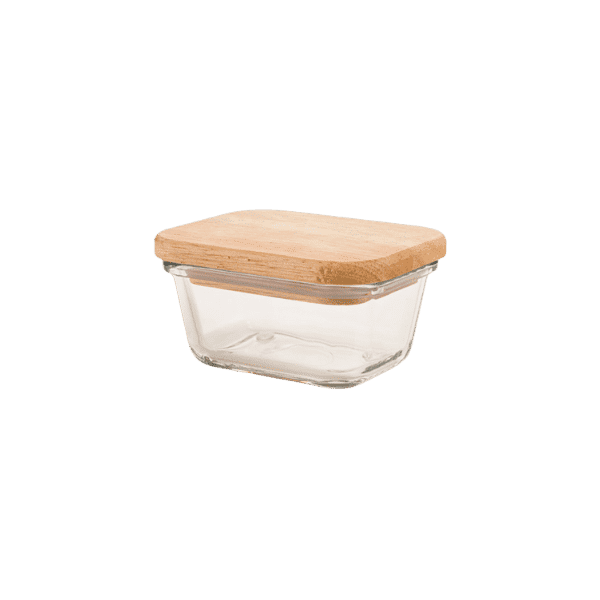 LIMON GLASS CONTAINER WITH WOODEN LID 180ML - Nazar Jan's Supermarket