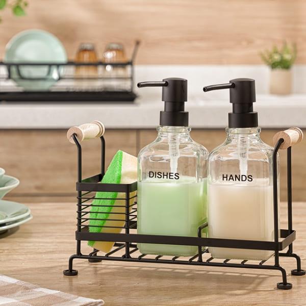 LIMON GLASS SOAP DISPENSER WITH STAND SINK TIDY 27LTR - Nazar Jan's Supermarket