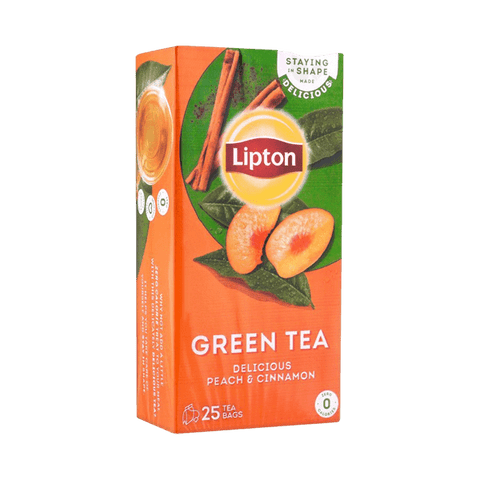 LIPTON GREEN TEA PEACH & CINNAMON 25 TEA BAGS - Nazar Jan's Supermarket