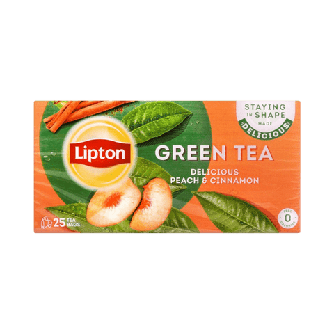 LIPTON GREEN TEA PEACH & CINNAMON 25 TEA BAGS - Nazar Jan's Supermarket
