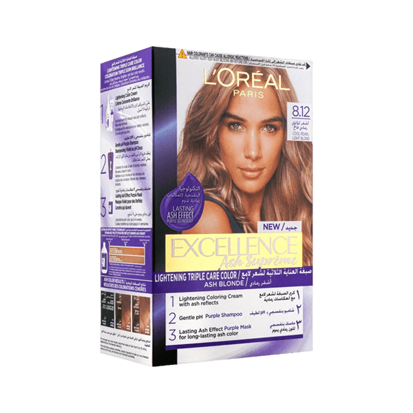 LOREAL EXCLLENCE HAIR COLOR 8.12 LIGHT BLONDE - Nazar Jan's Supermarket