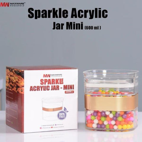 MAXWARE SPARKLE ACRYLIC JAR MINI 600ML - Nazar Jan's Supermarket