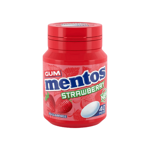 MENTOS STRAWBERRY SUGAR FREE GUMS 56G 40PCS - Nazar Jan's Supermarket