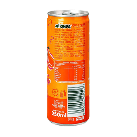 MIRINDA ORANGE CAN DRINK 250ML - Nazar Jan's Supermarket