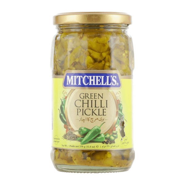 MITCHELLS GREEN CHILLI PICKLE 330G - Nazar Jan's Supermarket