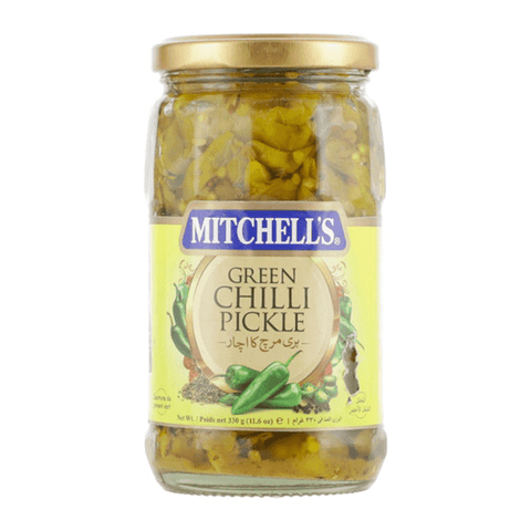 MITCHELLS GREEN CHILLI PICKLE 330G - Nazar Jan's Supermarket