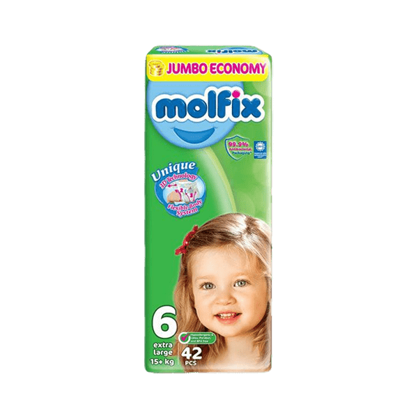 MOLFIX DIAPERS JUMBO ECONOMY EXTRA LARGE 6 - 42PCS - Nazar Jan's Supermarket