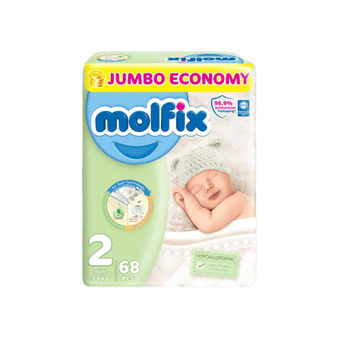 MOLFIX DIAPERS JUMBO ECONOMY MINI 2 - 68PCS - Nazar Jan's Supermarket