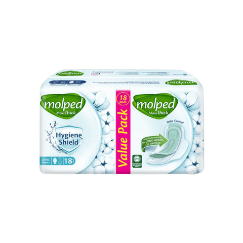 MOLPED MAXI THICK HYGIENE SHIELD LONG 18 PADS - Nazar Jan's Supermarket