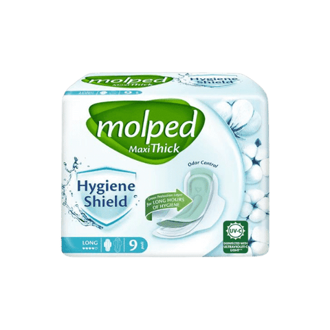MOLPED MAXI THICK HYGIENE SHIELD LONG 9 PADS - Nazar Jan's Supermarket