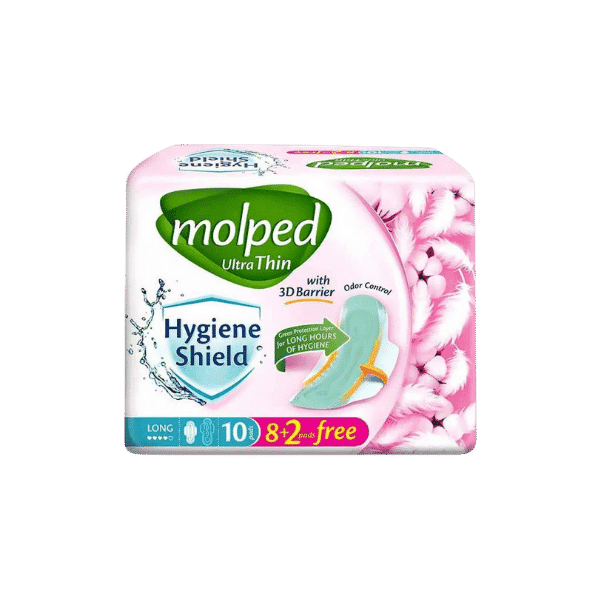 MOLPED ULTRA THIN HYGIENE SHIELD LONG 10 PADS - Nazar Jan's Supermarket