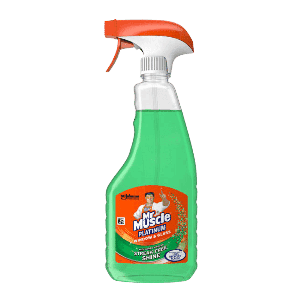 MR MUSCLE PLATINUM WINDOW & GLASS Cleaning SPRAY 500ML - Nazar Jan's Supermarket