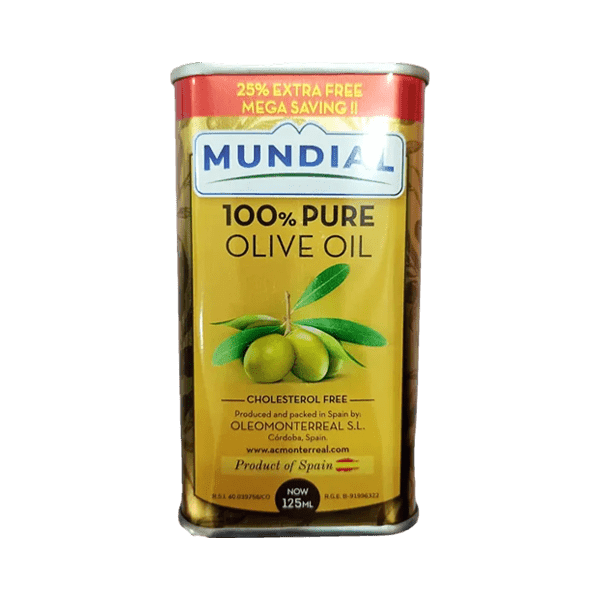 MUNDIAL PURE OLIVE OIL CHOLESTEROL FREE 125ML - Nazar Jan's Supermarket