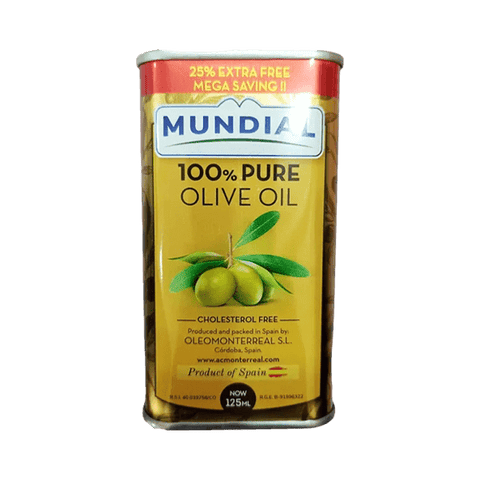 MUNDIAL PURE OLIVE OIL CHOLESTEROL FREE 125ML - Nazar Jan's Supermarket