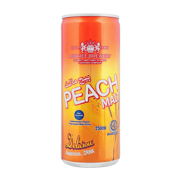 MURREE BREWERY PEACH MALT CAN 250ML - Nazar Jan's Supermarket