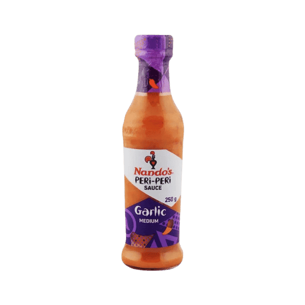 NANDOS PERI-PERI SAUCE GARLIC MEDIUM 250G - Nazar Jan's Supermarket