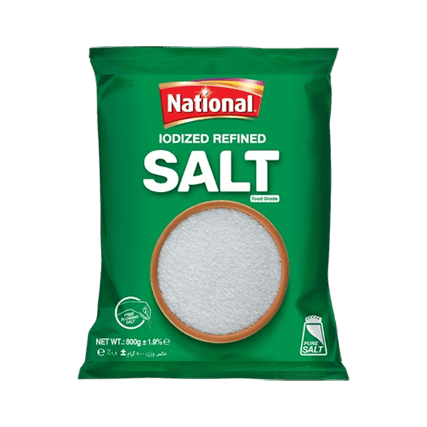 NATIONAL IODIZED REFINED SALT 800GM - Nazar Jan's Supermarket