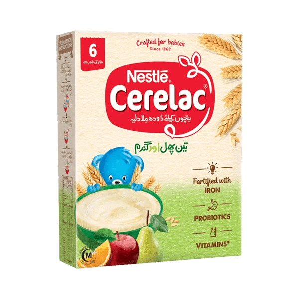 NESTLE CERELAC 3 FRUITS & WHEAT 350G - Nazar Jan's Supermarket