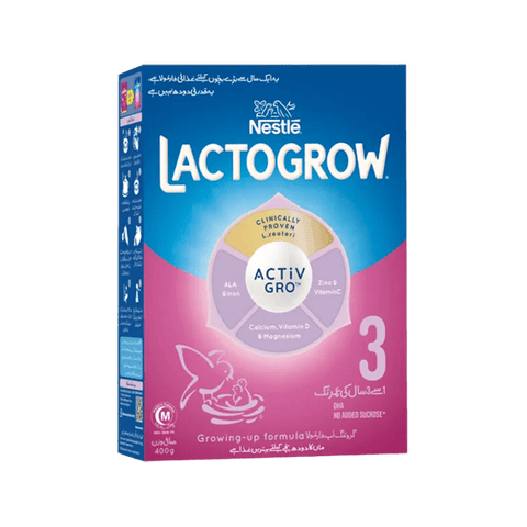 NESTLE LACTOGROW 3, 400G (1 TO 3 YEARS) - Nazar Jan's Supermarket