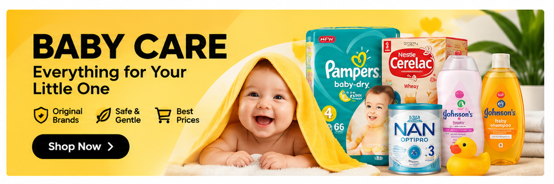 Nazar Jan's baby-care promotional banner