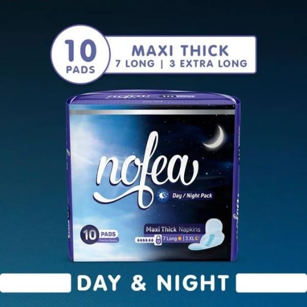 NOFEA DAY/NIGHT MAXI THICK NAPKINS 7LONG 10PADS - Nazar Jan's Supermarket