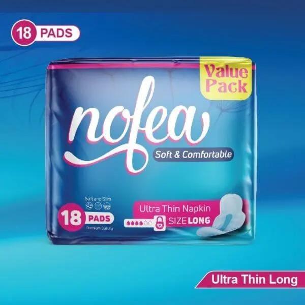 NOFEA ULTRA THIN NAPKIN LONG SIZE 18PADS - Nazar Jan's Supermarket