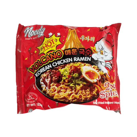 NOODY VOLCANO HOT KOREAN CHICKEN FLAVOR RAMEN 2X SPICY NOODLE 123GM - Nazar Jan's Supermarket