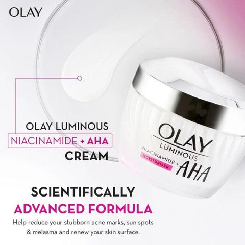 Olay Luminous Niacinamide+AHA Moisturiser Cream 50g - Nazar Jan's Supermarket