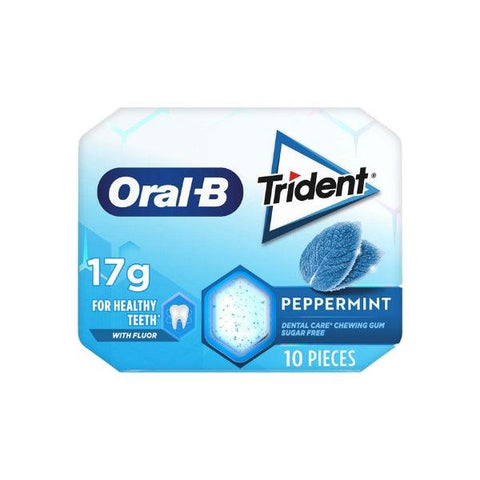ORAL-B TRIDENT PEPPERMINT FLAVOUR GUM 10PCS 17G - Nazar Jan's Supermarket