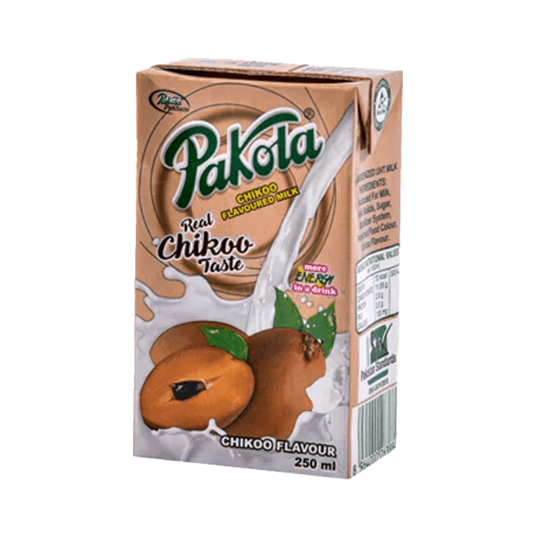 PAKOLA REAL CHIKOO FLAVOUR MILK 250ML - Nazar Jan's Supermarket