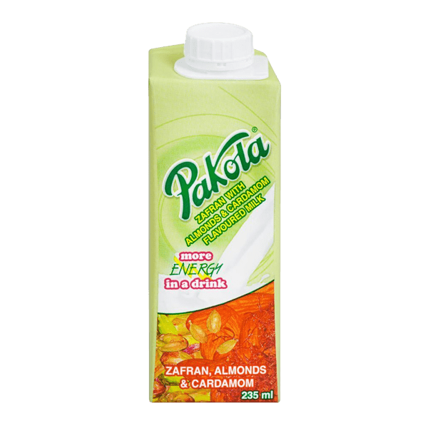 PAKOLA ZAFRAN ALMOND & CARDAMOM FLAVORED MILK 235ML - Nazar Jan's Supermarket