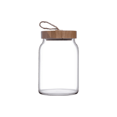 PASABAHCE WOODY GLASS JAR WITH LID - Nazar Jan's Supermarket