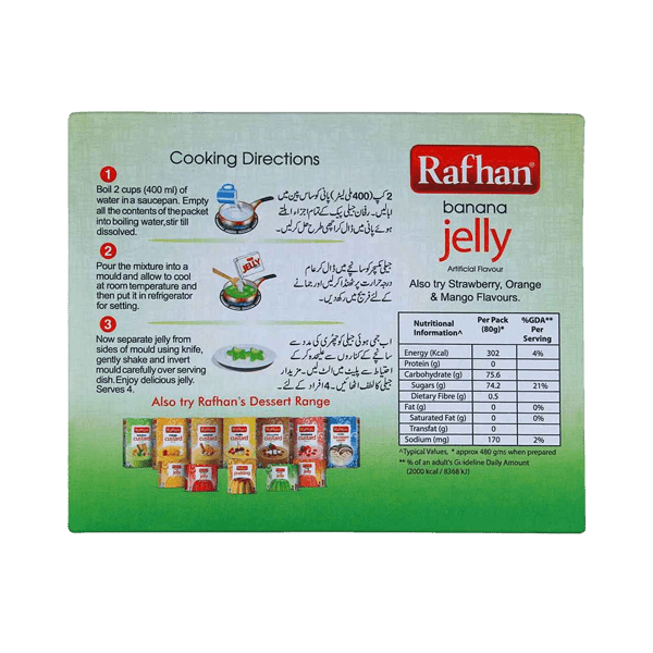 RAFHAN BANANA JELLY POWDER 80GM - Nazar Jan's Supermarket