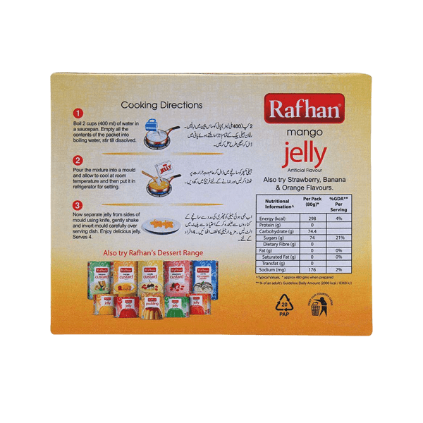 RAFHAN MANGO JELLY POWDER 80G - Nazar Jan's Supermarket