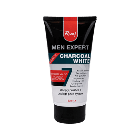 RIVAJ MEN EXPERT CHARCOAL WHITE FACE WASH 150ML - Nazar Jan's Supermarket