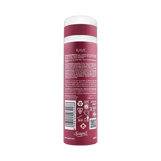 SAPIL RAVE DEODORANT BODY SPRAY 200ML - Nazar Jan's Supermarket