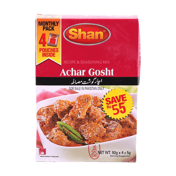 SHAN ACHAR GOSHT 4 PACKS 50GM - Nazar Jan's Supermarket