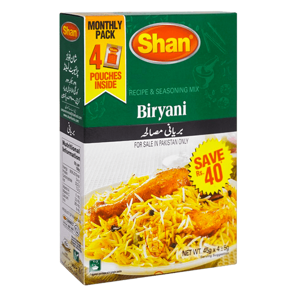 SHAN BIRYANI 4 PACKS 45GM - Nazar Jan's Supermarket