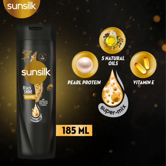 Sunsilk Black Shine Shampoo 185ml – updated Super Mix packaging