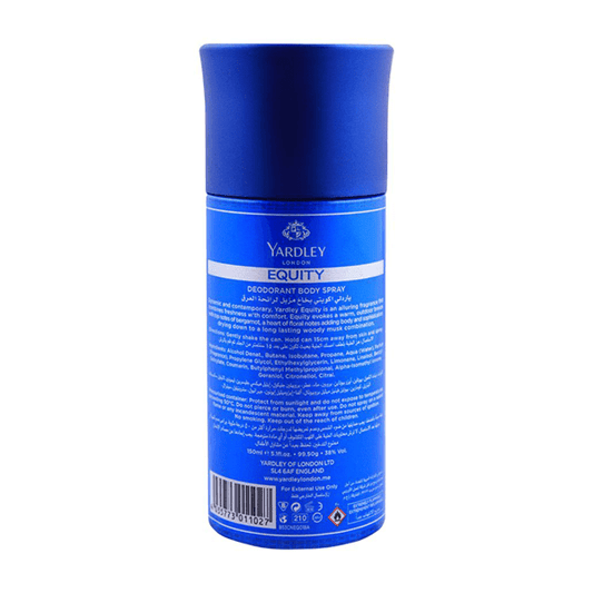 YARDLEY LONDON EQUITY BODY SPRAY 150ML - Nazar Jan's Supermarket