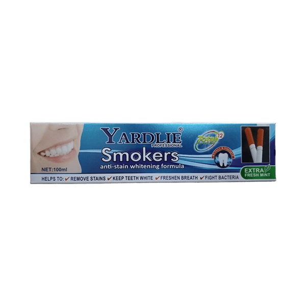 YARDLIE SMOKERS ANTI-STAIN WHITENING TOOTHPASTE 100ML - Nazar Jan's Supermarket