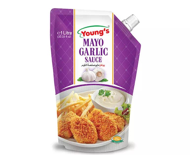 YOUNG`S MAYO GARLIC SAUCE 1LTR - Nazar Jan's Supermarket